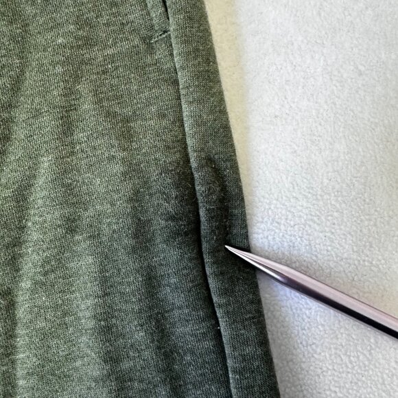 Proto101 Womens High Waist Wide Leg Cropped French Terry Pants Size L Green - Picture 4 of 11